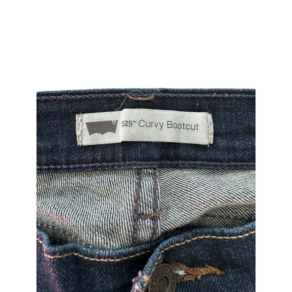 Levis 529 Jeans Boot Cut Curvy Dark Wash Low Rise Denim  Womens SIZE 8M 29x32 - Picture 5 of 7